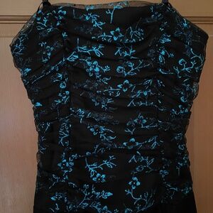Vintage black and blue dress